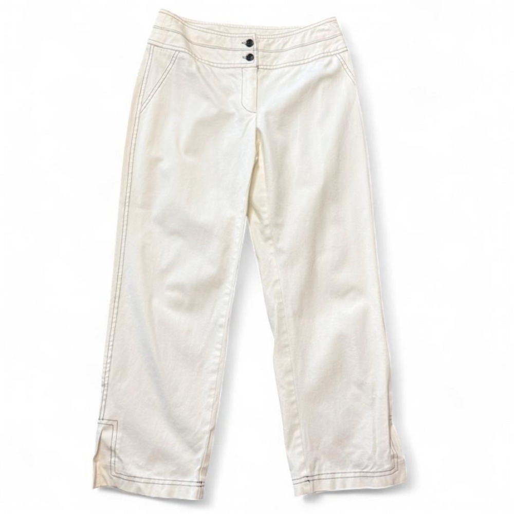 Vintage 90s/Y2K White House Black Market White Cropped Pants, Women's Size‎ 2